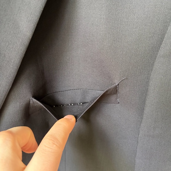 Calvin Klein Men’s Blazer 46R 100%‎ Wool Navy Blue Dress Coat - Picture 7 of 11